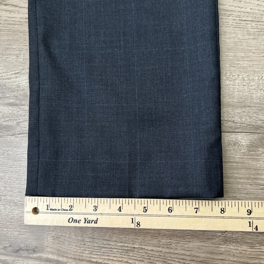 Banana Republic Modern Slim Fit Dress Pants Mens 33x30 Navy Blue Plaid Wool Suit